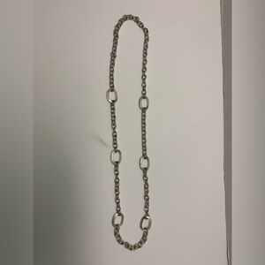 Vintage Monet Silver Tone Big Link Chain Necklace Chunky Costume Fashion Jewelry